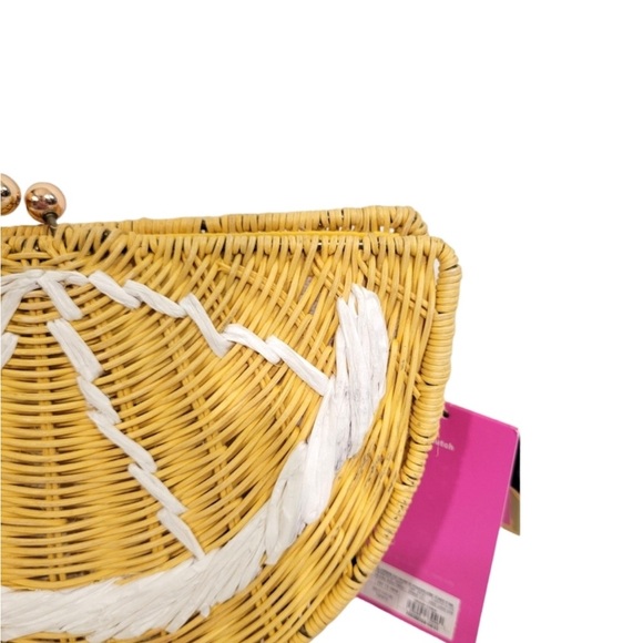 NWT Lemon Rattan Clutch Woven Crescent Handbag - Tabitha Brown x Target.  New - Picture 6 of 8